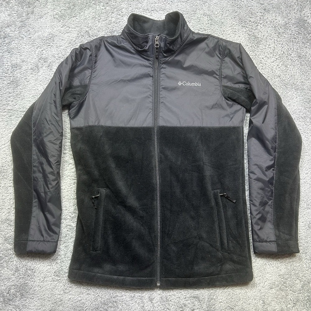 Columbia Benton Springs Full Zip Fleece Jacket Youth L Black Outdoor Pockets